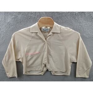 Vintage 80s JIMMY'Z Cropped Button Cotton Medium Blouse Top Shirt MADE USA